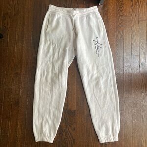 Hollister Cream Joggers with Logo